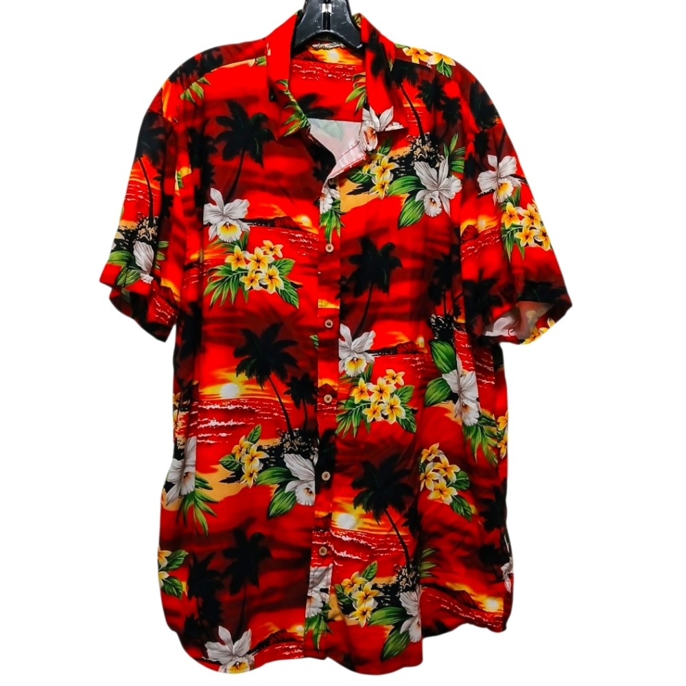 Tropical Floral Men's Casual Button Down Shirt